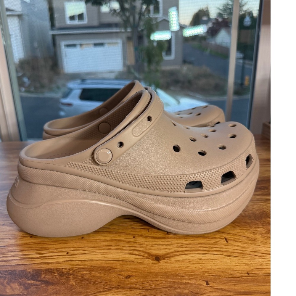 Crocs Classic Bae Clog Taupe Platform Wedge Sandals Women's 11